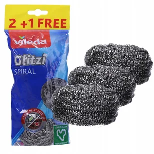 Zmywak stalowy Vileda Spiral Inox 3szt - Ściereczki, gąbki, czyściki - miniaturka - grafika 1