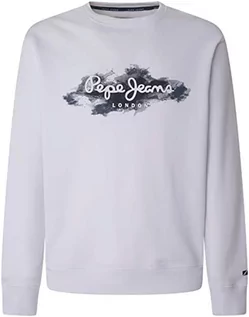 Bluzy męskie - Pepe Jeans Męska bluza Almere, biała, XL, biały, XL - grafika 1