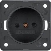 Gniazdka elektryczne - Berker Integro Flow Berker Gniazdo bez uziemienia z podwyższona ochroną styków, antracyt, mat - miniaturka - grafika 1