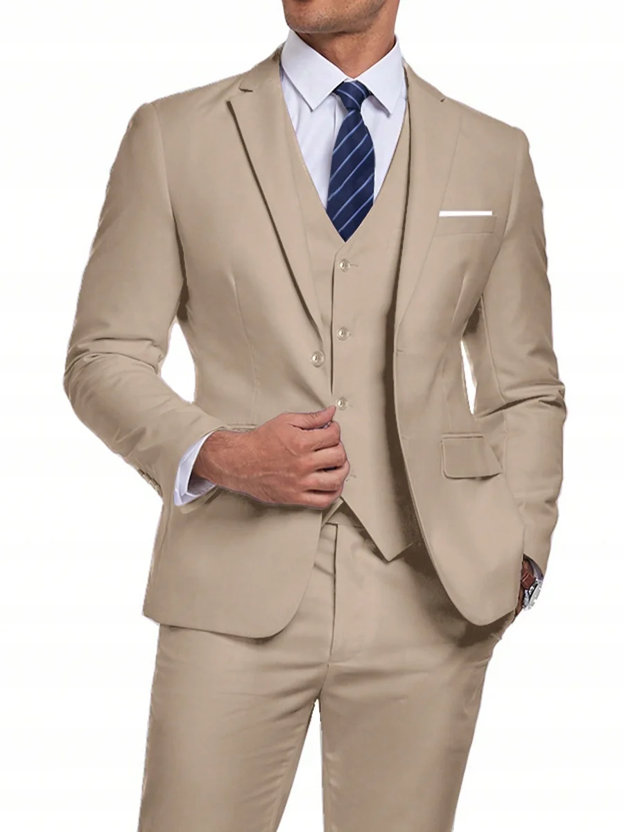 SHEIN BEŻOWY GARNITUR MĘSKI Z GUZIKAMI NA ELEGANCKIE WYJŚCIA XL 1MA