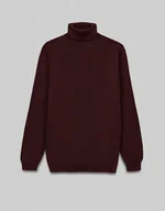 Swetry męskie - Sweter męski goriano golf bordowy - miniaturka - grafika 1