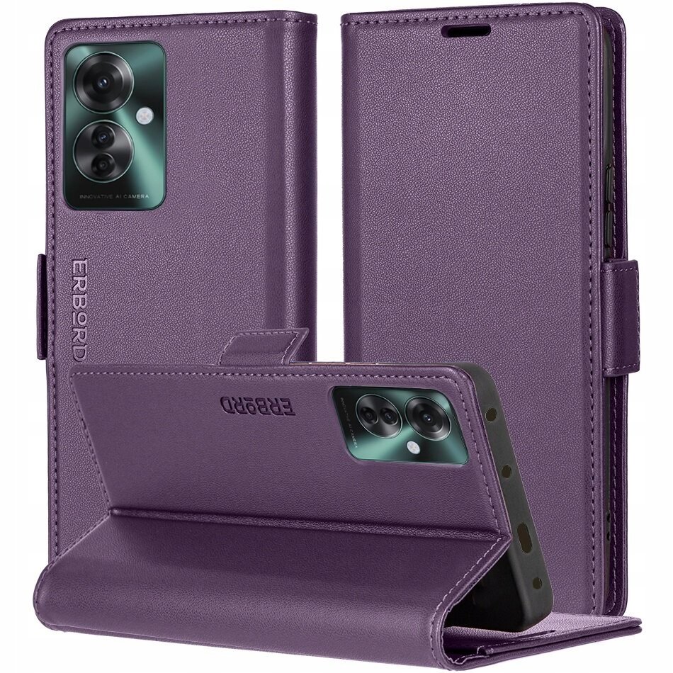 Etui z klapką do Oppo Reno 11F, Erbord magnetyczne case portfel skóra eko