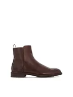 Botki męskie - Brązowe zasuwane botki ze skórzaną podeszwą - 42 - miniaturka - grafika 1