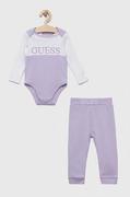 Komplety dla niemowląt - Guess komplet bawełniany niemowlęcy kolor fioletowy - miniaturka - grafika 1