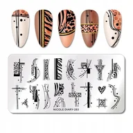 Ozdoby do paznokci - Blaszka Płytka Do Stempli Do Zdobienia Paznokci Panterka Zebra Nicole Diary-283 - miniaturka - grafika 1