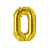 Balony i akcesoria - BALON CYFRA 0 ZŁOTY 100 CM - miniaturka - grafika 1