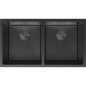 Zlewozmywaki - Mexen Binox zlewozmywak stalowy 2-komorowy 800 x 450 mm, czarny - 6421802000-70 - miniaturka - grafika 1