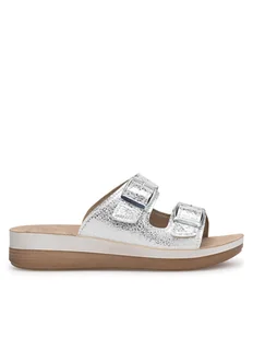 Inblu Klapki FT020400 Srebrny - Klapki i japonki damskie - miniaturka - grafika 1