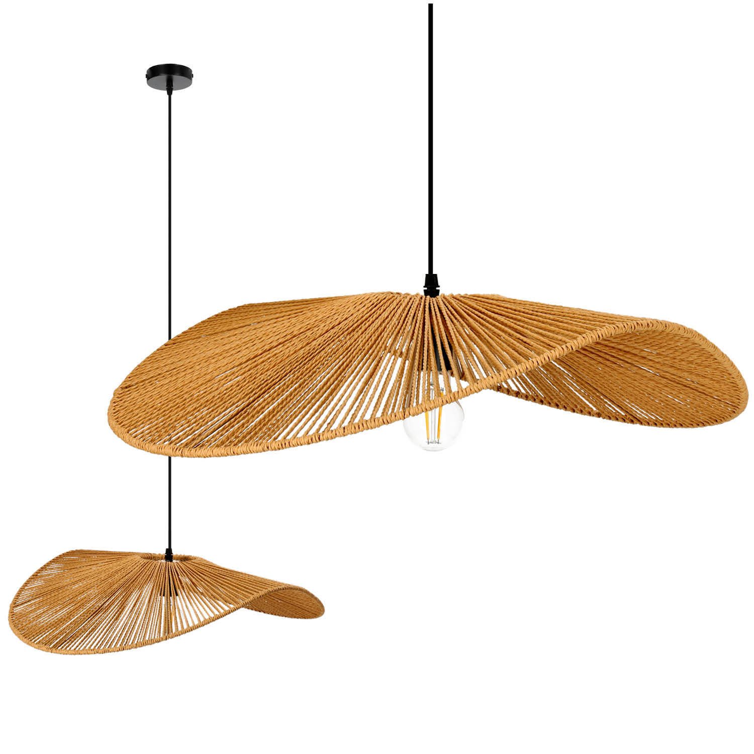 Zdjęcia - Żyrandol / lampa Verona Lampa wisząca w stylu BOHO  E27 odcienie czerni i brązu 