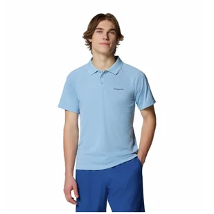 Koszulka męska Columbia Alpine Chill™ Pro Polo Rozmiar: M / Kolor: jasnoniebieski - Koszulki sportowe męskie - miniaturka - grafika 1