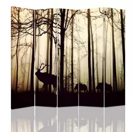 Parawany - Parawan dwustronny FEEBY, Jeleń w Lesie Mgła brązowy 180x170 - miniaturka - grafika 1