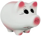 Skarbonki - Skarbonka Świnka Dekoracyjna Ceramiczna Biel Duża Xl 16X23 - miniaturka - grafika 1