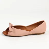 Baleriny - Różowe baleriny damskie z odkrytymi palcami Vinceza 17201 - miniaturka - grafika 1
