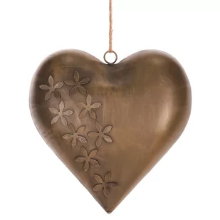 Metalowe wiszące serce 20 x 20 x 4 cm, kolor miedziany - Dekoracje domu - miniaturka - grafika 1