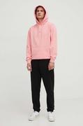 Bluzy męskie - Tommy Jeans bluza męska kolor różowy z kapturem z aplikacją - miniaturka - grafika 1