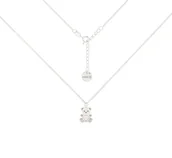 Naszyjniki - Srebrny choker pancerka z misiem - miniaturka - grafika 1