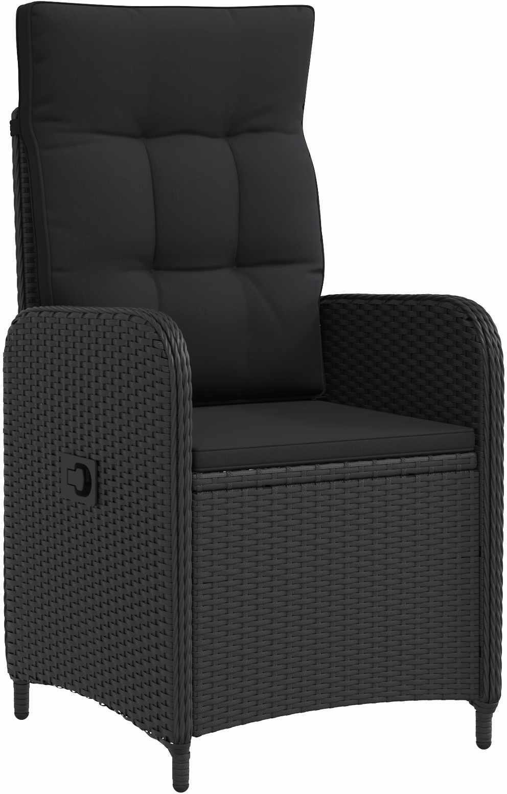 vidaXL Krzesło ogrodowe z regulowanym oparciem Czarny 57 x 63 x 94 cm 42027150