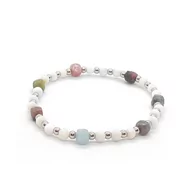 Bransoletki - Bransoletka Turmalin, Masa perłowa - kamienie naturalne, stal chirurgiczna KAM041 - miniaturka - grafika 1