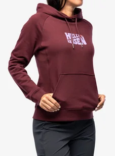 Bluza z kapturem damska Helly Hansen F2F Organic Cotton Hoodie - hickory - Bluzy sportowe damskie - miniaturka - grafika 1
