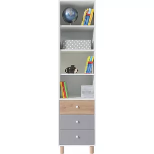 Regał FR7 Faro Meblar Dąb Artisan, Szary, Biały Lux - Regały - miniaturka - grafika 1