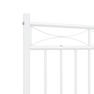 Metalowa rama łóżka z wezgłowiem i zanóżkiem, biała, 140x200 cm Lumarko! - Łóżka - miniaturka - grafika 9