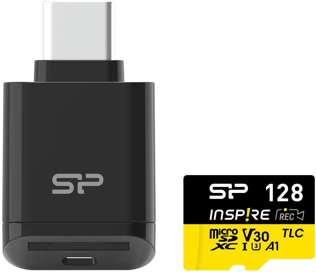 Silicon Power memory card microSDXC 128GB Inspire + card reader