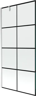 Mexen Next parawan nawannowy 1-skrzydłowy 90 x 150 cm, czarny wzór, chrom - 895-090-000-00-77-01 - Parawany nawannowe - miniaturka - grafika 1