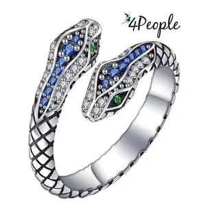 Pierścionek Srebrny Kolor Prezent Żmijka Wąż Żmija - Pierścionki - miniaturka - grafika 1