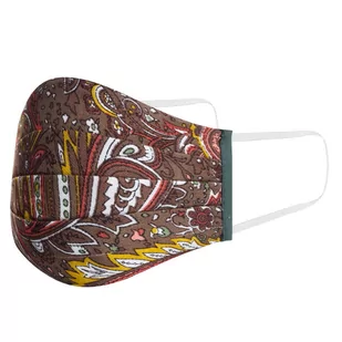 Maseczka wykonana z bawełny brązowa w paisley - EM Men's Accessories - Maseczki ochronne i antywirusowe - miniaturka - grafika 1