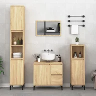 Meble łazienkowe - vidaXL Zestaw 3 szafek łazienkowych, dąb sonoma - miniaturka - grafika 1