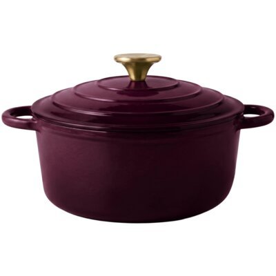 Emaliowany Garnek Żeliwny 22Cm 3L Hage Eggplant