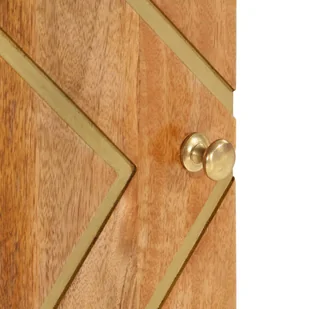 Szafka, brązowo-czarna, 40x33,5x75 cm, lite drewno mango  Lumarko! - Szafki do salonu - miniaturka - grafika 10