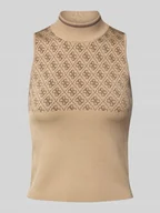 Kamizelki damskie - Top z dzianiny ze wzorem z logo model ‘LISE’ - miniaturka - grafika 1