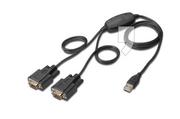 Adaptery i przejściówki - Digitus Kabel adapter USB 2.0 do 2xRS232 COM Chipset FTDI FT2232H KKDGKPBU0070 - miniaturka - grafika 1