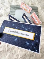 Pamiątka Pierwszej Komunii Świętej - Winietki na stół, na ślub, komunię, chrzest, roczek, navy blue brokat - MyPerfectDay - miniaturka - grafika 1