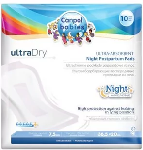 Canpol babies SP. Z O.O. Babies Ultra Dry ultrachłonne podkłady poporodowe na noc 10 sztuk [78/004] 9103236 - Pieluchy dla dorosłych - miniaturka - grafika 2