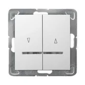 Wyłączniki światła i elektryczne - Ospel Łącznik modułowy IMPRESJA żaluzjowy z podśw. biały - miniaturka - grafika 1