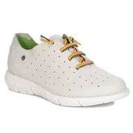 Półbuty damskie - Maciejka Półbuty Damskie Skórzane Białe-36 - miniaturka - grafika 1