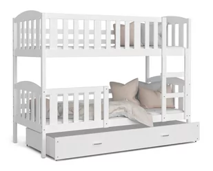 Łóżko piętrowe 160x80 białe KUBUŚ - Łóżka dla dzieci i młodzieży - miniaturka - grafika 1