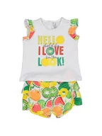 Spodenki damskie - Birba Trybeyond Komplet bluzka i szorty sportowe 999 69011 00 D Biały Regular Fit - miniaturka - grafika 1