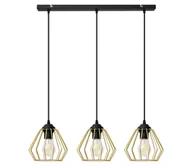 Lampy sufitowe - Żyrandol na lince AGAT 3xE27/60W/230V złoty/czarny - miniaturka - grafika 1