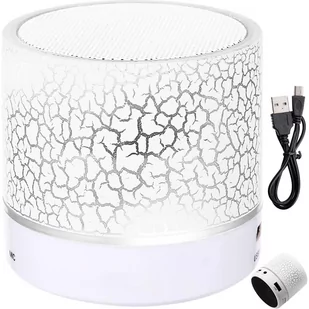 GŁOŚNIK BEZPRZEWODOWY PRZENOŚNY BLUETOOTH LED-biały mały bez radia - Głośniki przenośne - miniaturka - grafika 1