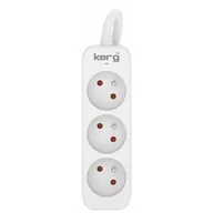 Listwy zasilające - Przedłużacz KERG M02389 3-gniazdowy 5m 3×1,5mm2 H05VV-F 16A/250V biały - miniaturka - grafika 1