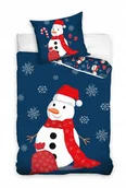 Pościel dla dzieci - POŚCIEL bawełniana ŚWIĄTECZNA 140x200 BAŁWAN - miniaturka - grafika 1