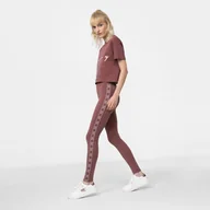Spodnie sportowe damskie - Damskie legginsy basic GUESS DOREEN LEGGING 4/4 - bordowe - miniaturka - grafika 1