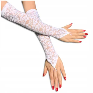 Rękawiczki koronkowe lace długie elastyczne Retro - Moda i Uroda OUTLET - miniaturka - grafika 1