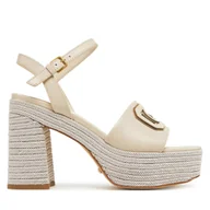 Espadryle damskie - Espadryle Guess FLJFML LEA03 Beżowy - miniaturka - grafika 1