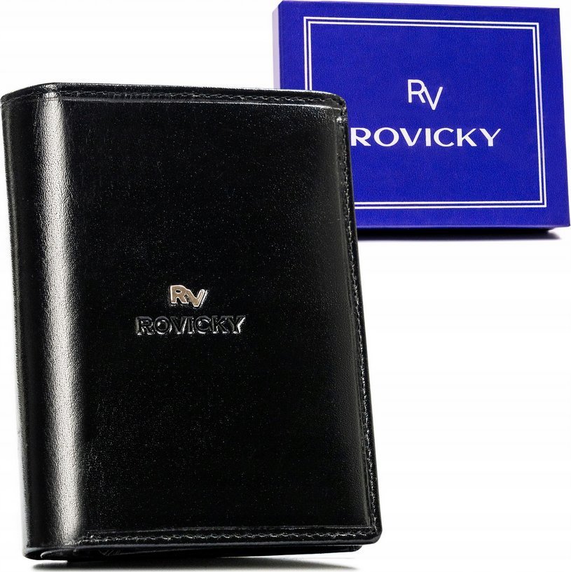 Rovicky Duży Portfel Męski Ze Skóry Naturalnej