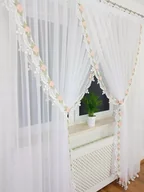 Firany - ELEGANCKA FIRANA GOTOWA Z GIPIURĄ DO SALONU POKOJU DŁUGA WOAL 400X250CM - miniaturka - grafika 1