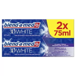 Blend-A-Med, 3D White Classic Fresh Pasta Do Zębów, 2X75 ml - Pasty do zębów - miniaturka - grafika 1